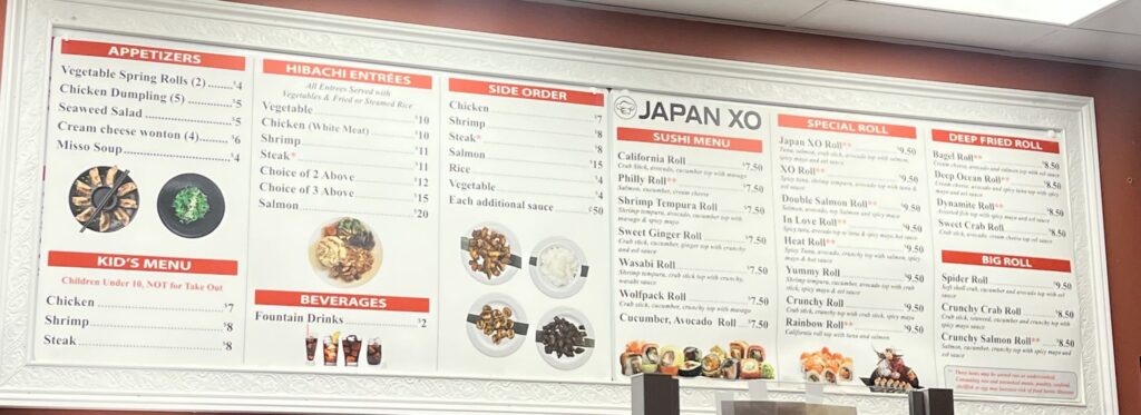 Japan XO Menu 4