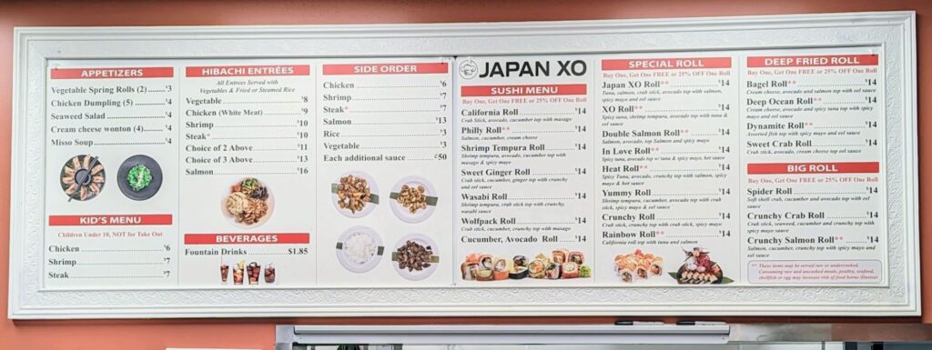 Japan XO Menu 5