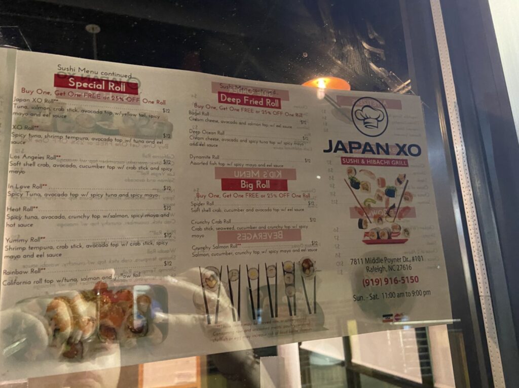 Japan XO Menu 7